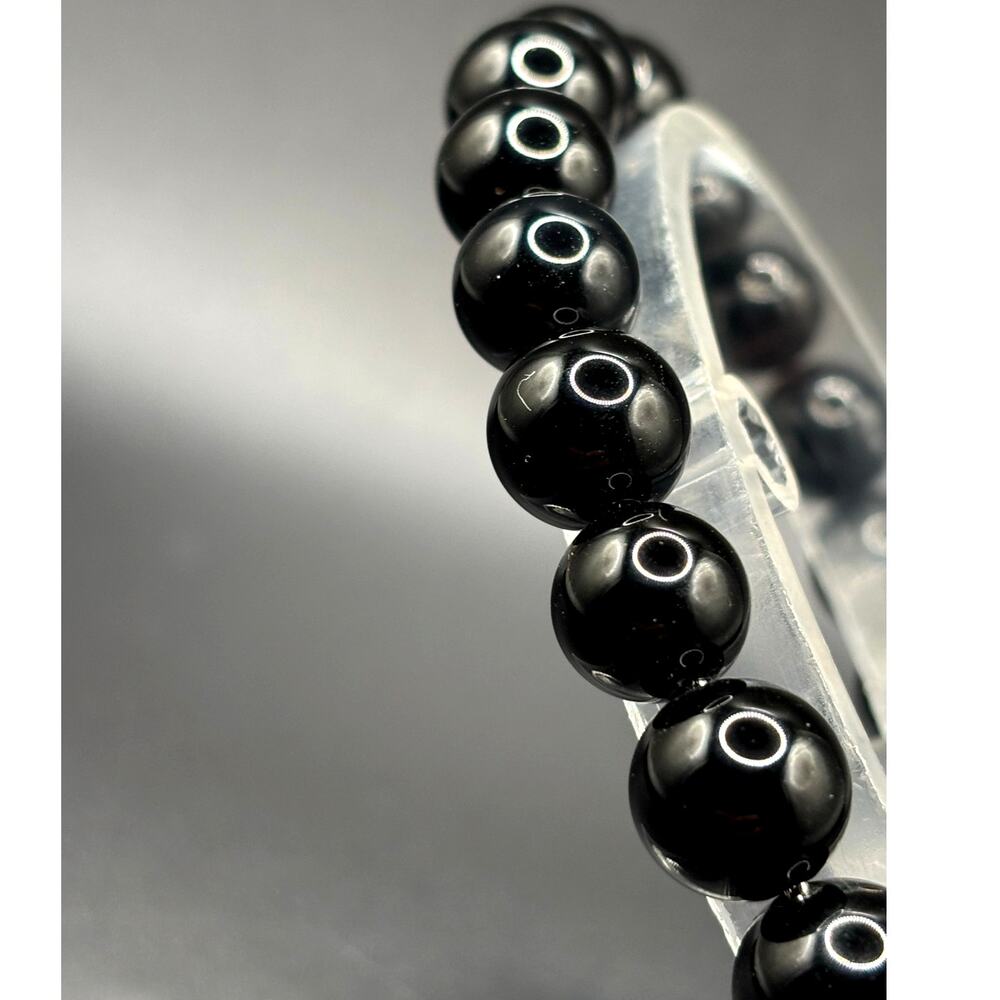 Blackjack BJS244BSO Men's Black Onyx Beaded Bracelet Stainless Steel NIBWT - Picture 8 of 15